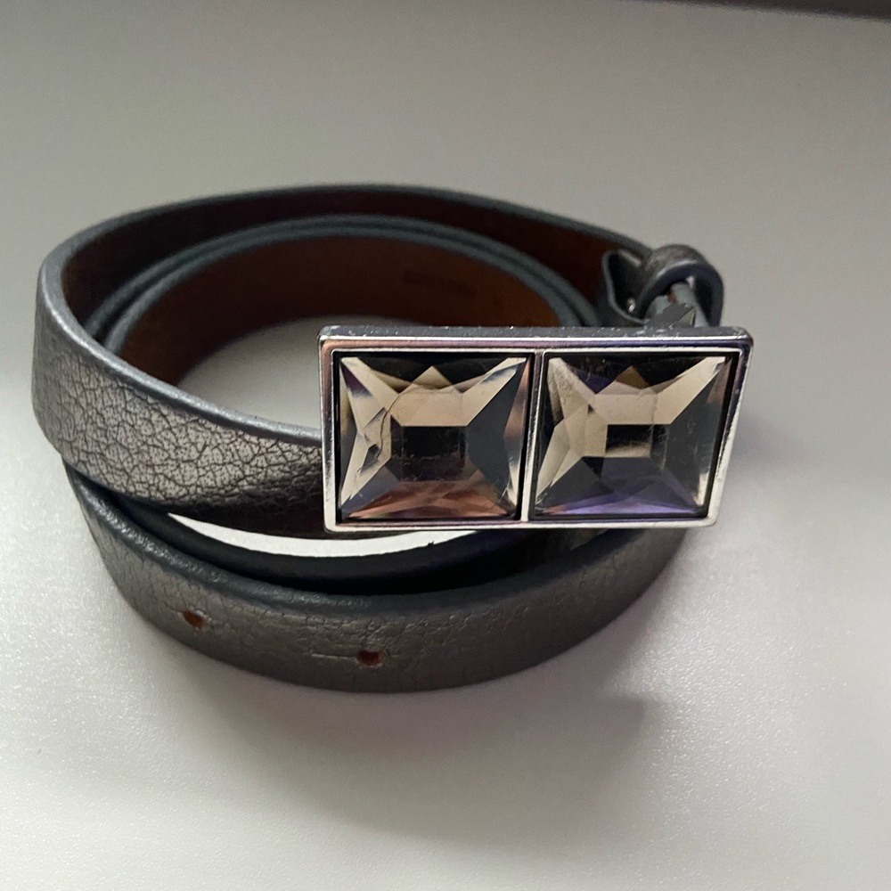 Banana Republic Metallic Silver Leather Belt